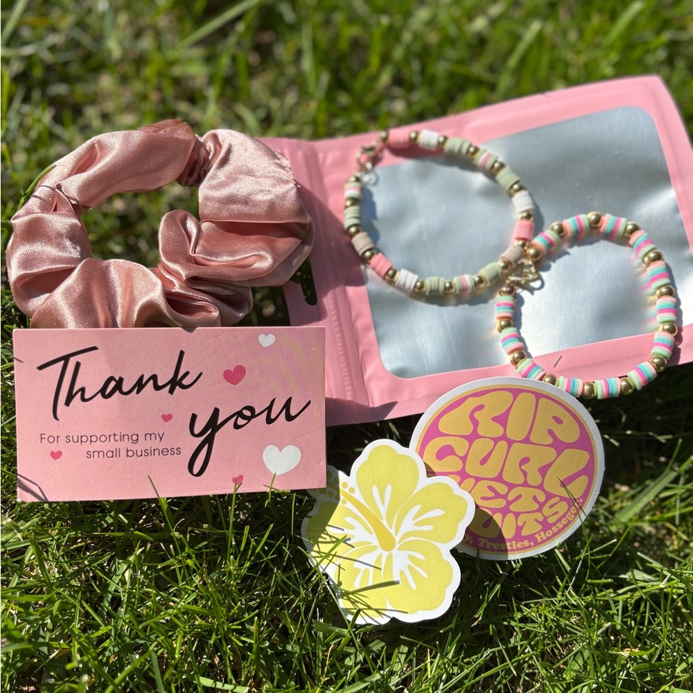 Pink and Multicolor bracelet Set